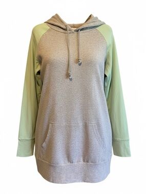 Found Gray Mint Green Longline Hoodie Sweatshirt XXL